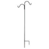 Double Offset Shepherds Hook, Powder-Coated Black Steel, 84-In.