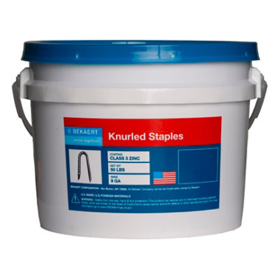 Bekaert 1.25 9 ga Knurled (C3 DOT) Staples (50 lb bucket)