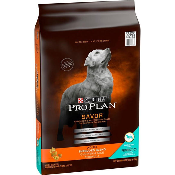 Purina Pro Plan Savor Adult Shredded Blend Chicken & Rice Formula Dry Dog Food