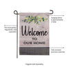 Evergreen Wood Grain Welcome Garden Burlap Flag