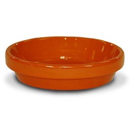 Saucer, Orange Ceramic, 3.75 x .5-In.