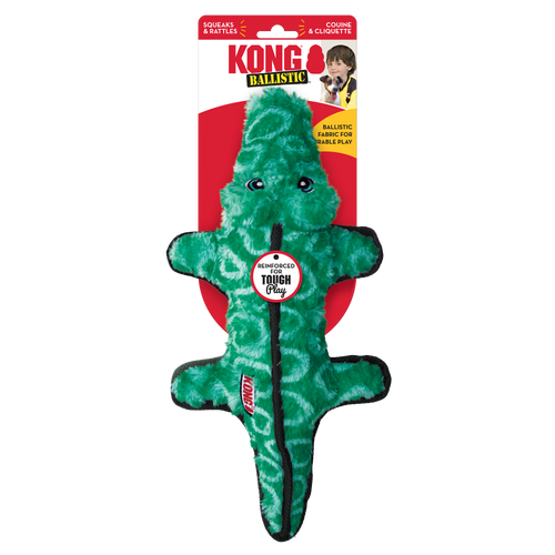 KONG Ballistic Alligator Dog Toy