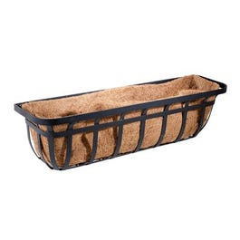 Window Planter Trough Basket, Flat Iron Motif, 30-In.