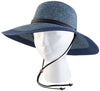 Sloggers Women's Braided Sun Hat Grey Blue Upf 50+