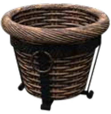 PLANTER 10 IN WICKER W/STAND RESIN BN