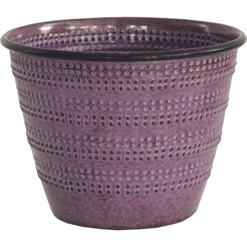 Robert Allen Cobblestone 4.75 In. x 6.38 In. x 6.38 In. Metal Plum Planter