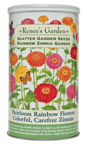 Renee’s Garden Scatter Gardens  Heirloom Rainbow Flowers Colorful, Carefree Zinnias