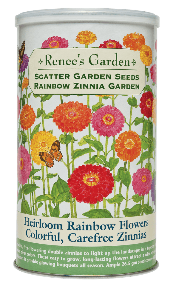Renee’s Garden Scatter Gardens  Heirloom Rainbow Flowers Colorful, Carefree Zinnias