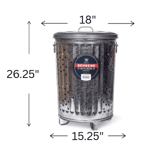 Behrens 20 Gallon Galvanized Steel Outdoor Compost Can with Lid