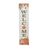 Evergreen Harvest Blossom Porch Leaner Pumpkin and Fall Leaves Welcome 46H
