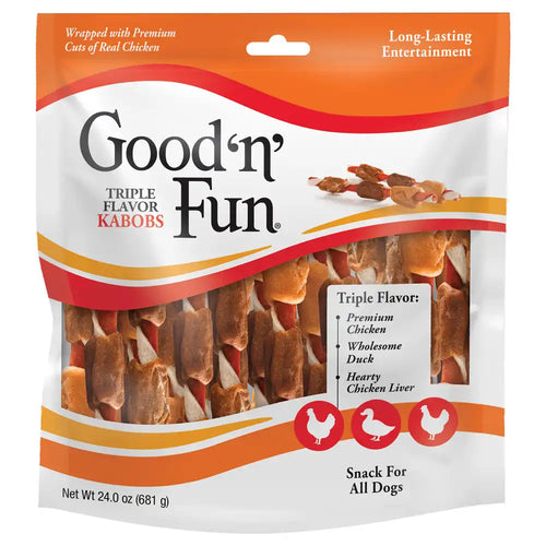 Good 'n' Fun Triple Flavor Kabobs Snack For All Dogs