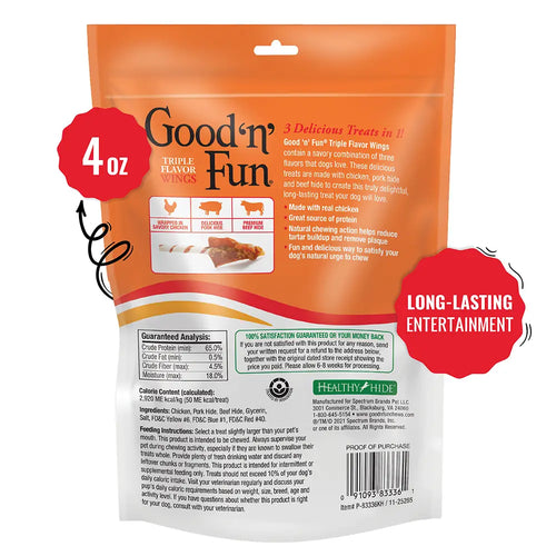 Good 'n' Fun Triple Flavor Wings Dog Treats