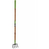 Forged Cultivator, 4 Curved Tines, Cushioned Hardwood Handle