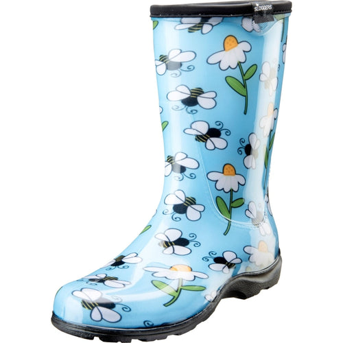 Sloggers Women's Rain & Garden Boot Blue Bee Design