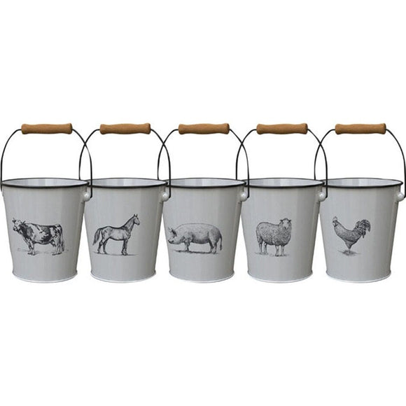 MILKHOUSE VINTAGE FARM ANIMAL PLANTERS ASSORTMENT