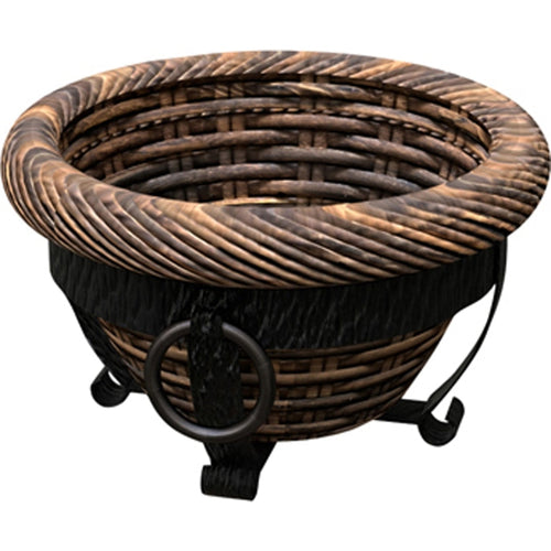 TUSCAN RESIN WICKER PLANTER W/STAND