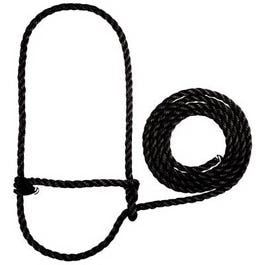 Cattle Halter, Black Poly Rope, 7-Ft.