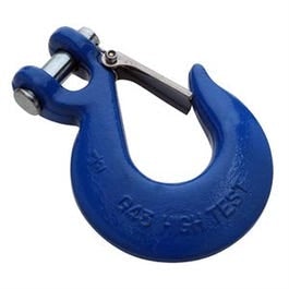 Clevis Slip Hook With Latch, Blue, 1/2-In.
