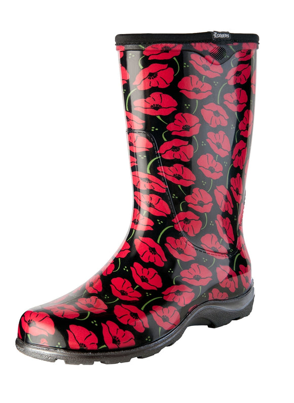 Sloggers Women's Rain & Garden Boots Red Poppies
