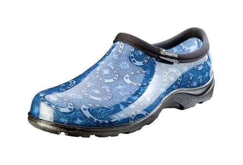 Sloggers Women’s Waterproof Comfort Shoes Horseshoe Paisley Blue Design