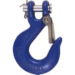 Clevis Slip Hook With Latch, Blue, 1/4-In.
