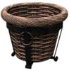 PLANTER 10 IN WICKER W/STAND RESIN BN