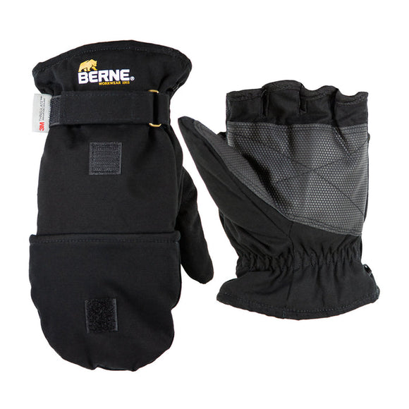 Berne Flip-Top Glove Mitten Medium Black