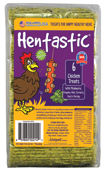 Unipet Hentastic® Treats with Herbs, Mealworms, and Probiotics