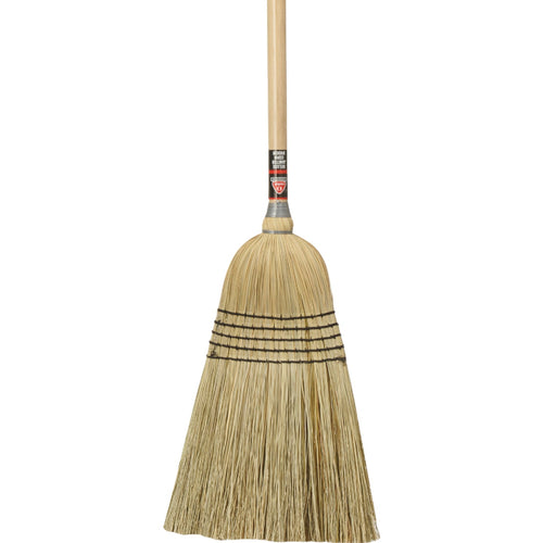 Nexstep 14 In. W. x 59 In. Lacquered Wood Handle Commercial Janitor Corn Broom