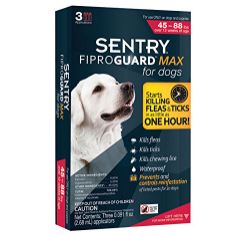 Sentry Fiproguard Max for Dogs Flea & Tick Squeeze-On (45-88 lbs - 3 Month Supply)