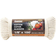 Mibro King Cord 1/8 in. x 100 ft. Natural Smooth Braid Cotton Rope 9 lbs. Safe