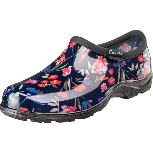 Sloggers Women’s Waterproof Comfort Shoes Fresh Cut Navy Flower Design